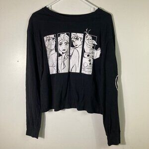 Girls Disney Frozen II Graphic Tee Black White‎ L